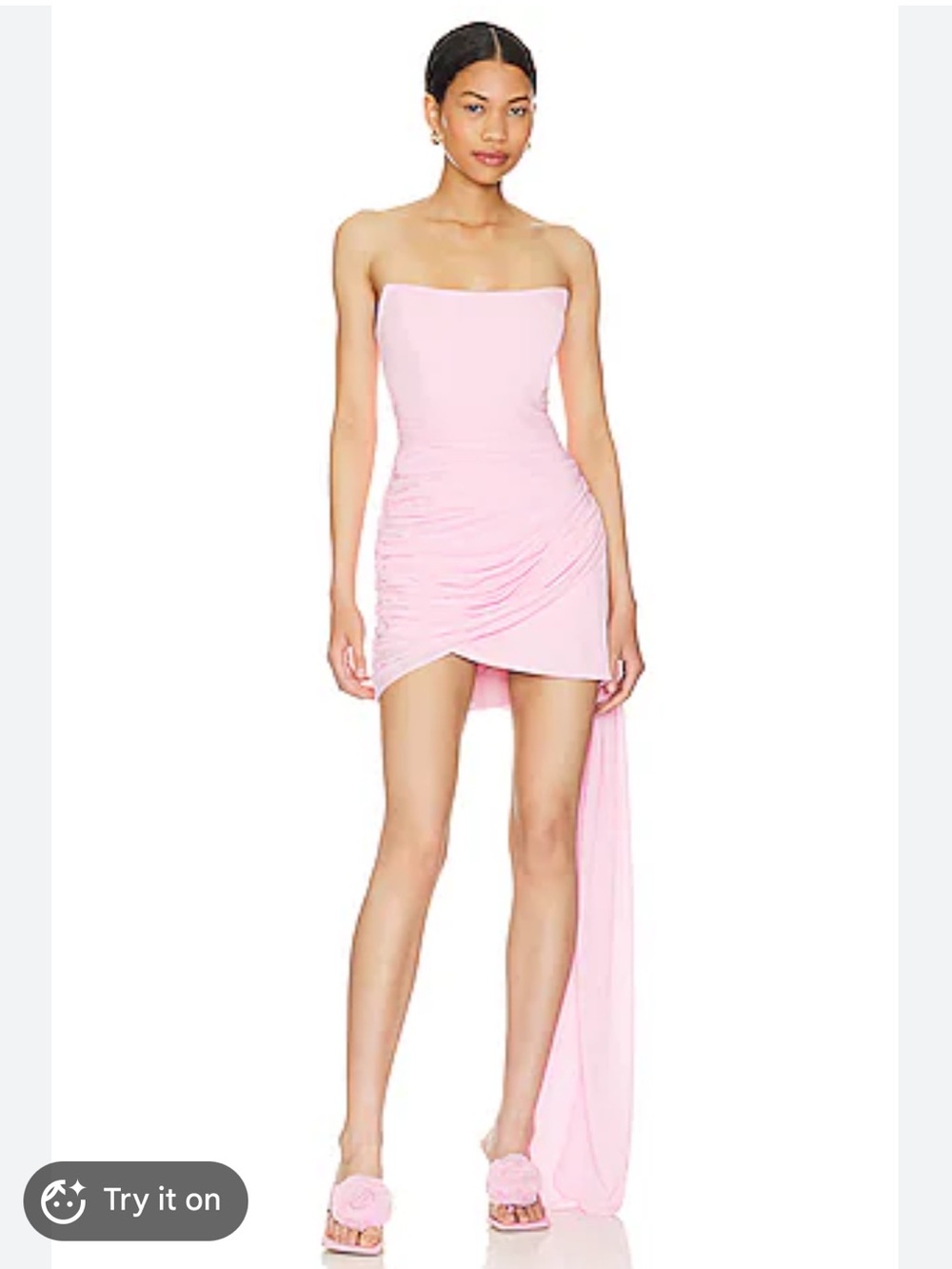Runaway The Label Pink Strapless Asymmetric Mini Dress, Size Small, EUC
